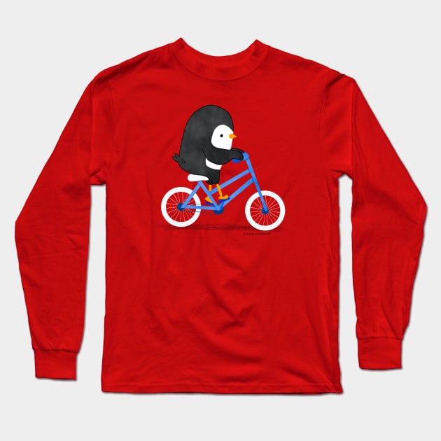 Penguin on a Bike 2 Long Sleeve T-Shirt by thepenguinsfamily